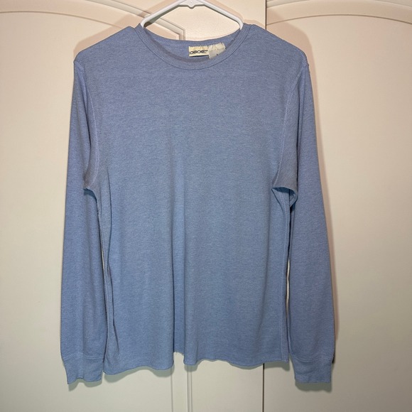 Vintage Cherokee‎ Long Sleeve Top Knit Thermal Shirt Comfy Casual Blue L - Picture 1 of 3